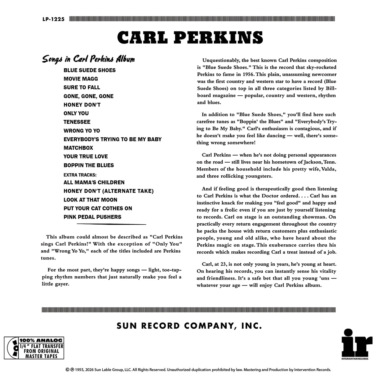carl perkins pink pedal pushers Carl Perkins "Dance Album of Carl Perkins" CD/SACD – Intervention Records