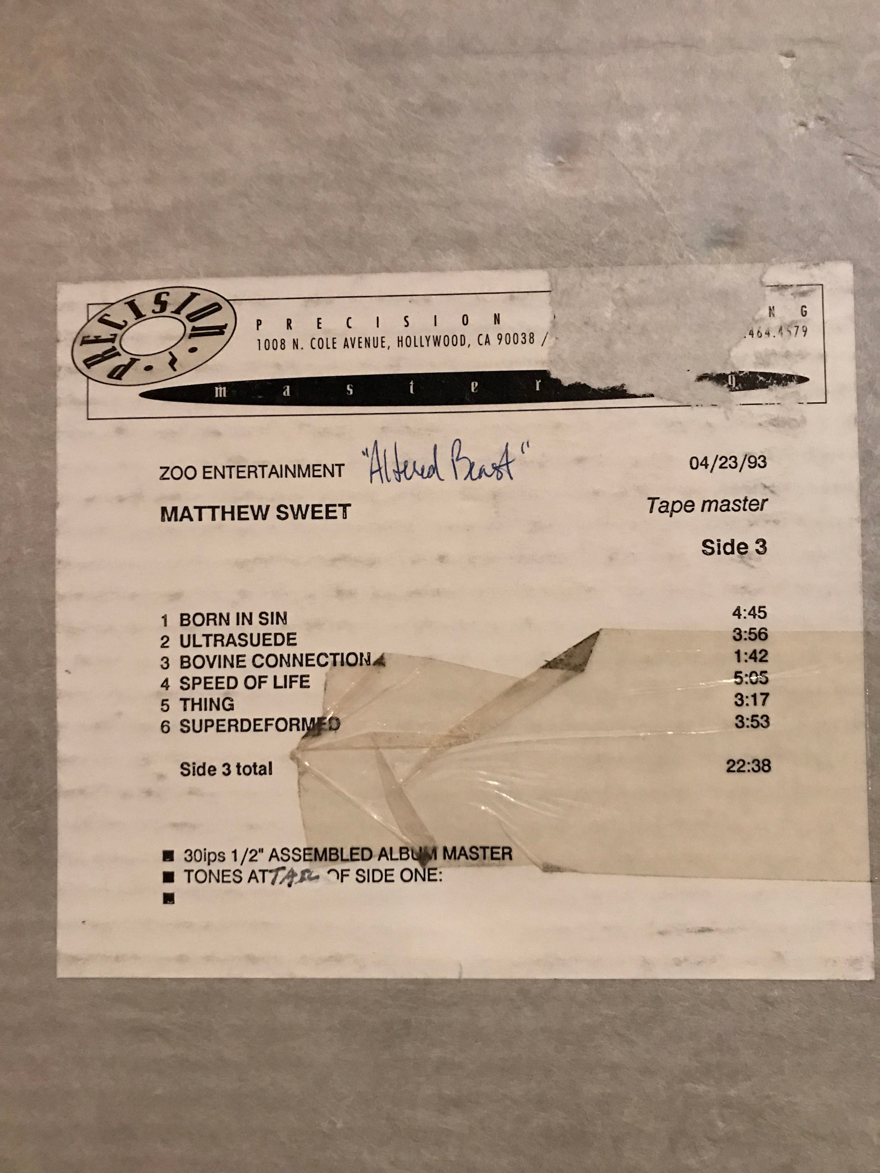 米、加、欧CD Matthew Sweet Altered Beast IRSCD14 Intervention Records 未開封 /00110 Matthew Sweet 