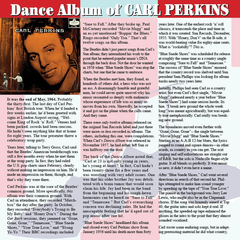 Carl Perkins "Dance Album of Carl Perkins" 180G LP (PRE-ORDER)