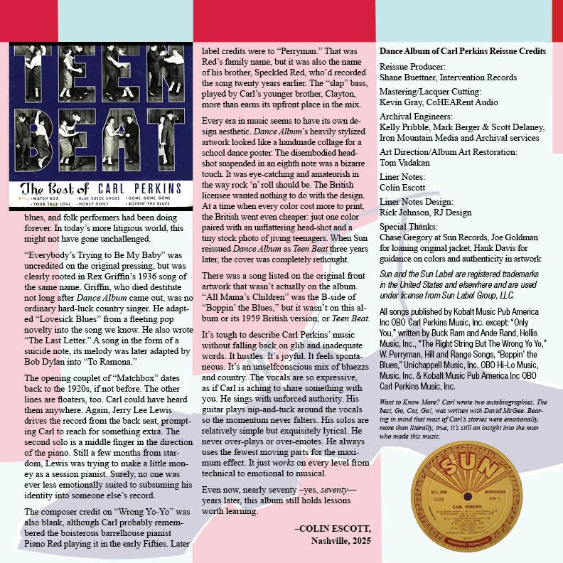 Carl Perkins "Dance Album of Carl Perkins" 180G LP (PRE-ORDER)