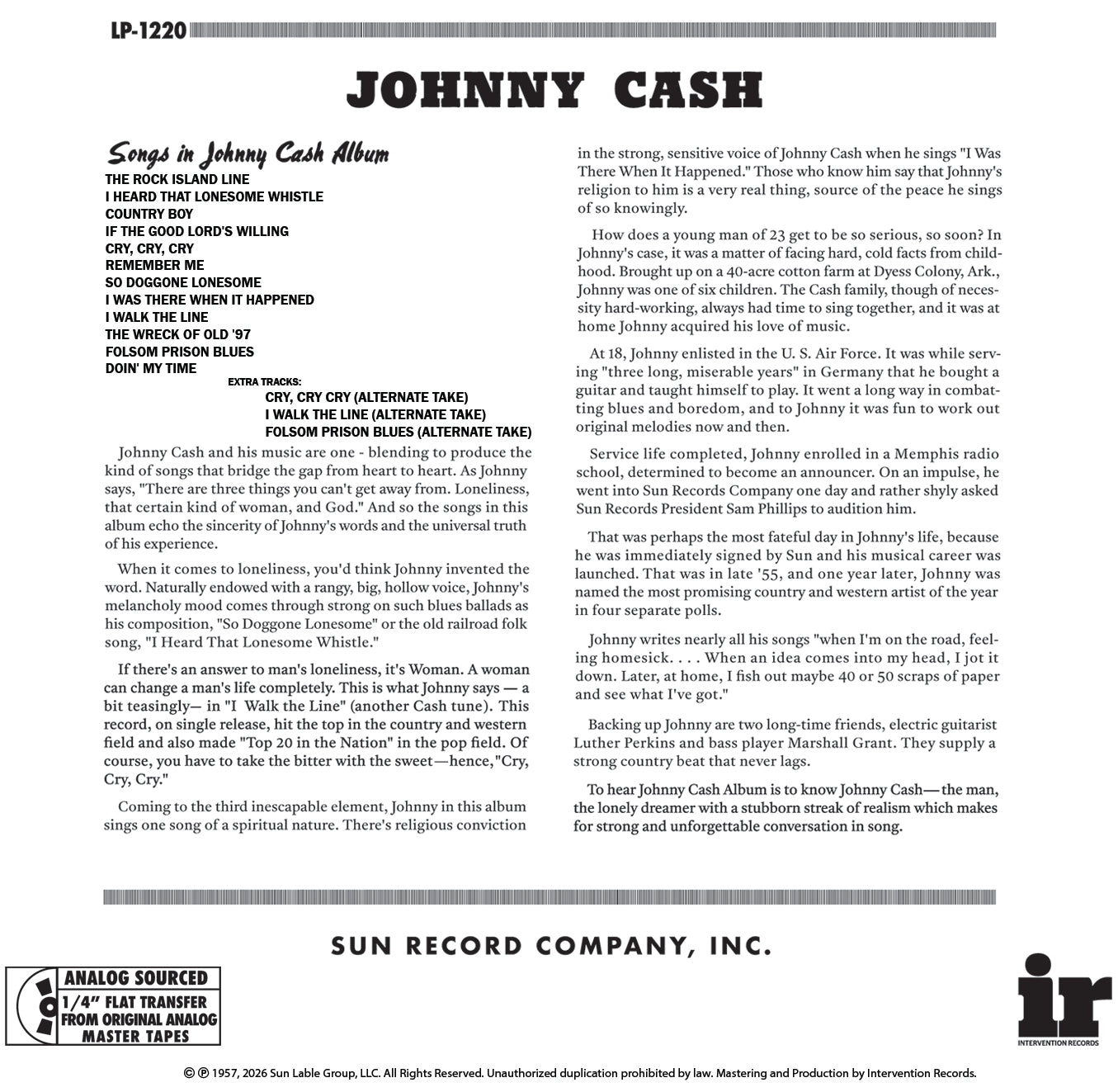 Johnny Cash "Johnny Cash with His Hot and Blue Guitar" CD/SACD PRE-ORDER